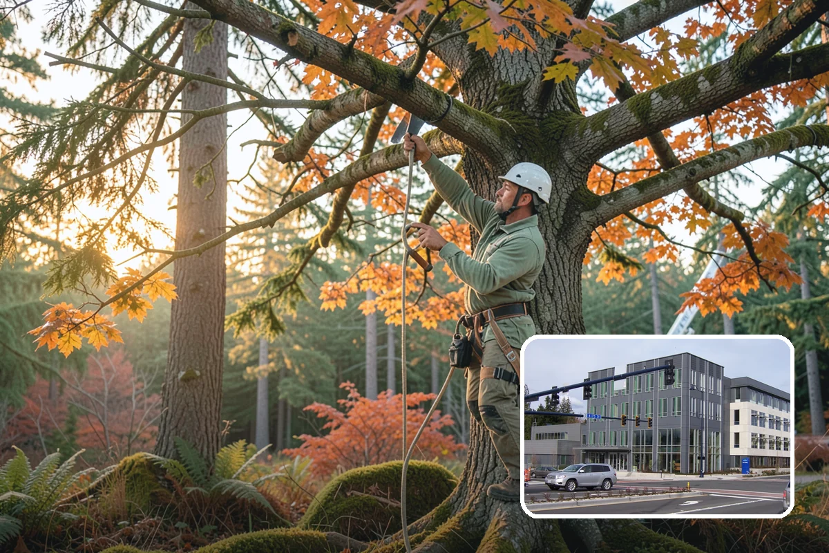 Tree dismantling / sectional removal in Shoreline, King County, WA - Removes safety hazards and reduces liability