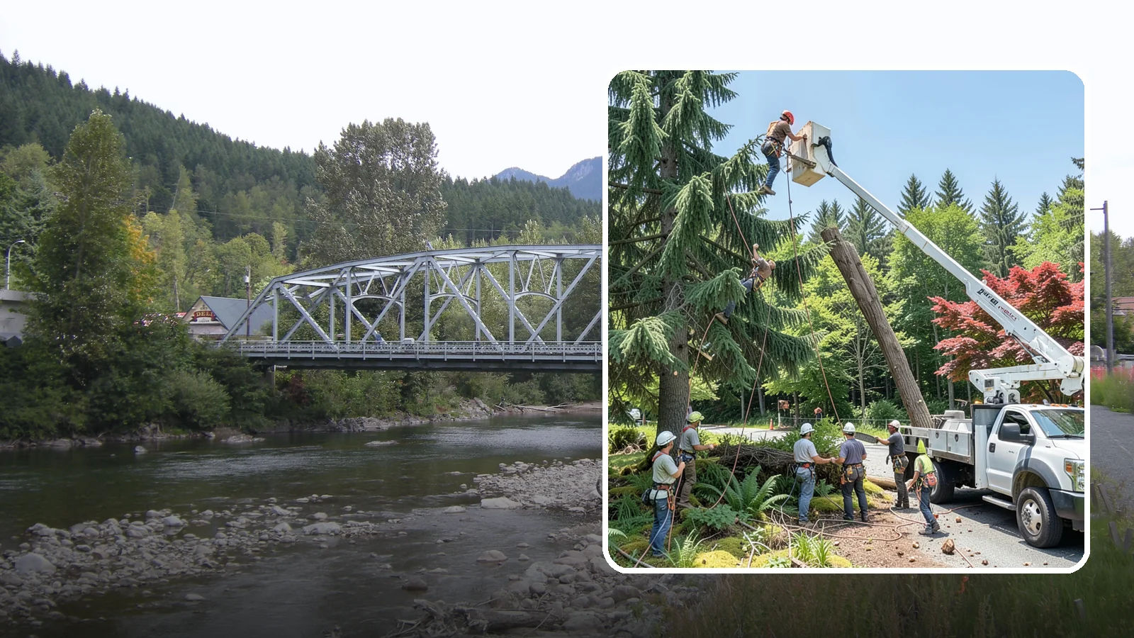 Tree dismantling / sectional removal in Skykomish, King County, WA - The piece-by-piece dismantling of a tree from the top down.