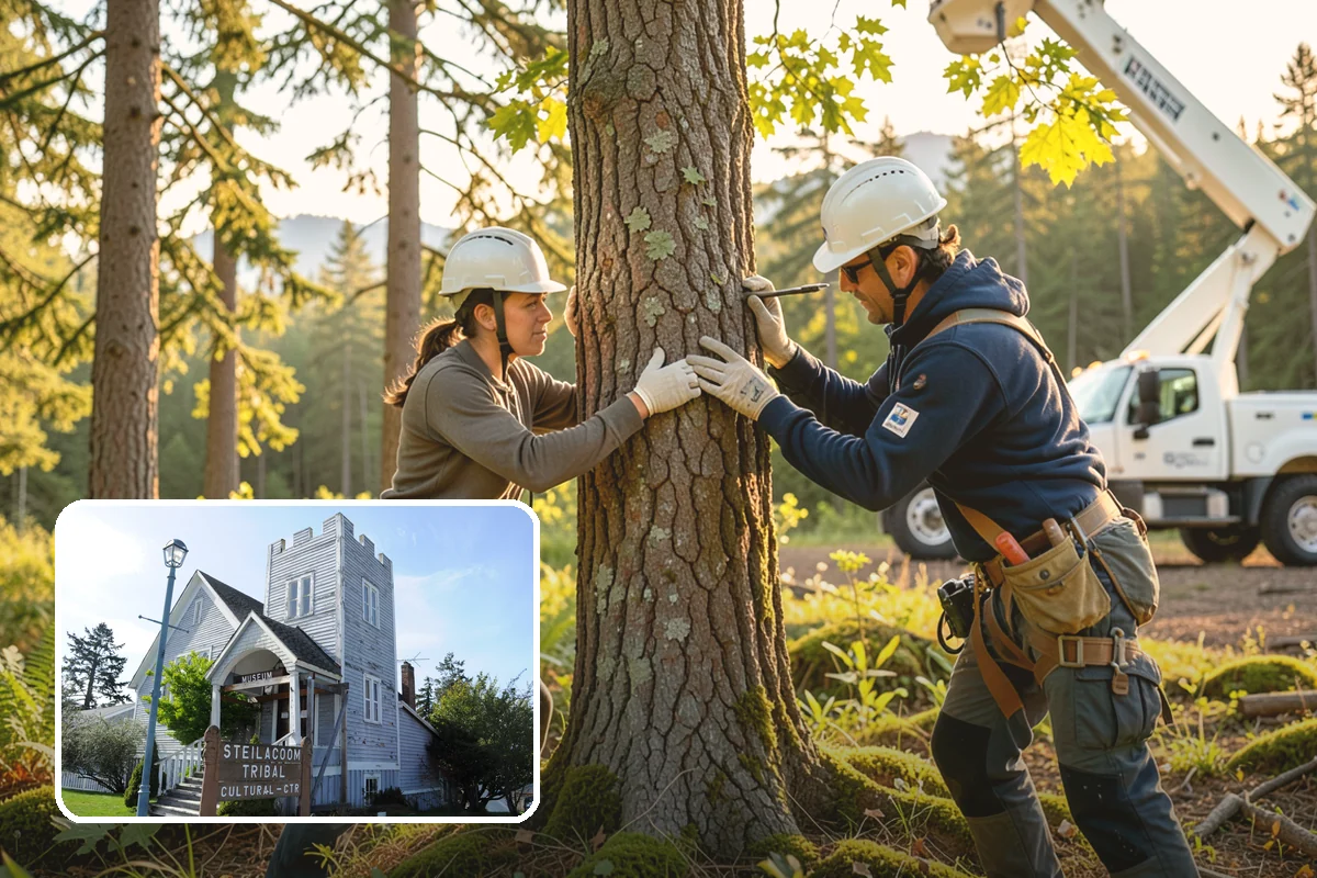 Tree dismantling / sectional removal in Steilacoom, Pierce County, WA - Removes safety hazards and reduces liability