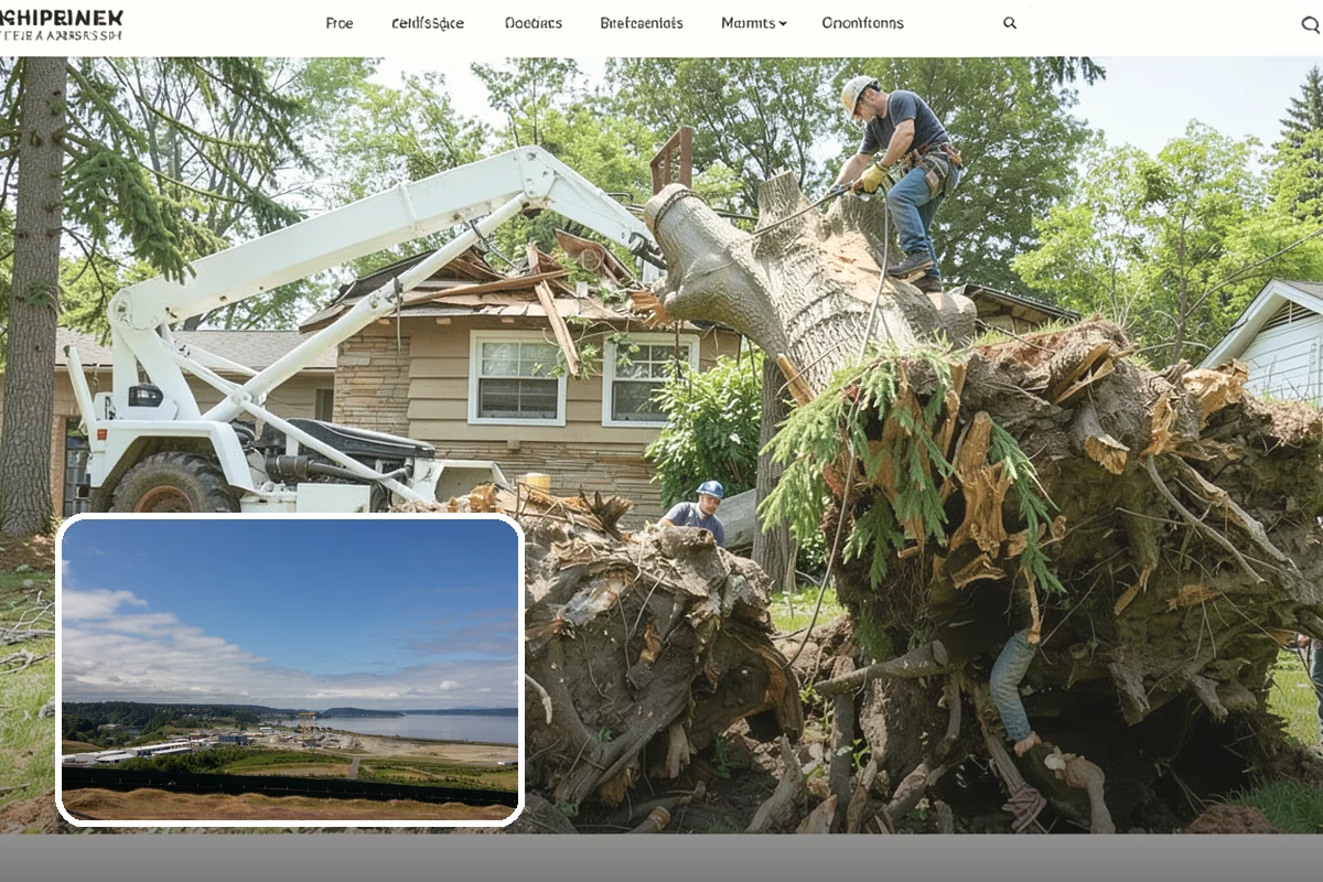 Tree dismantling / sectional removal in University Place, Pierce County, WA - Removes safety hazards and reduces liability