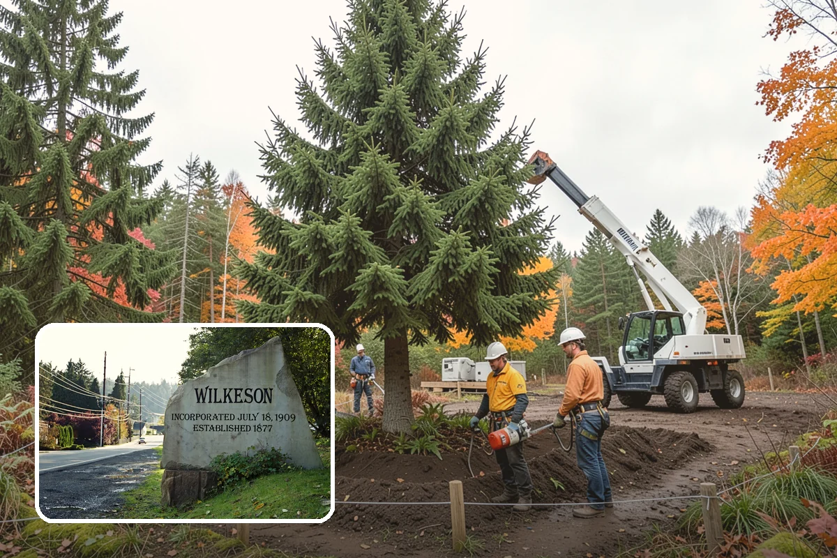 Tree dismantling / sectional removal in Wilkeson, Pierce County, WA - Removes safety hazards and reduces liability