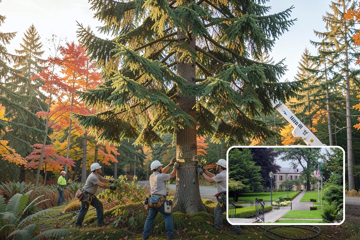 Tree dismantling / sectional removal in Woodinville, King County, WA - Removes safety hazards and reduces liability