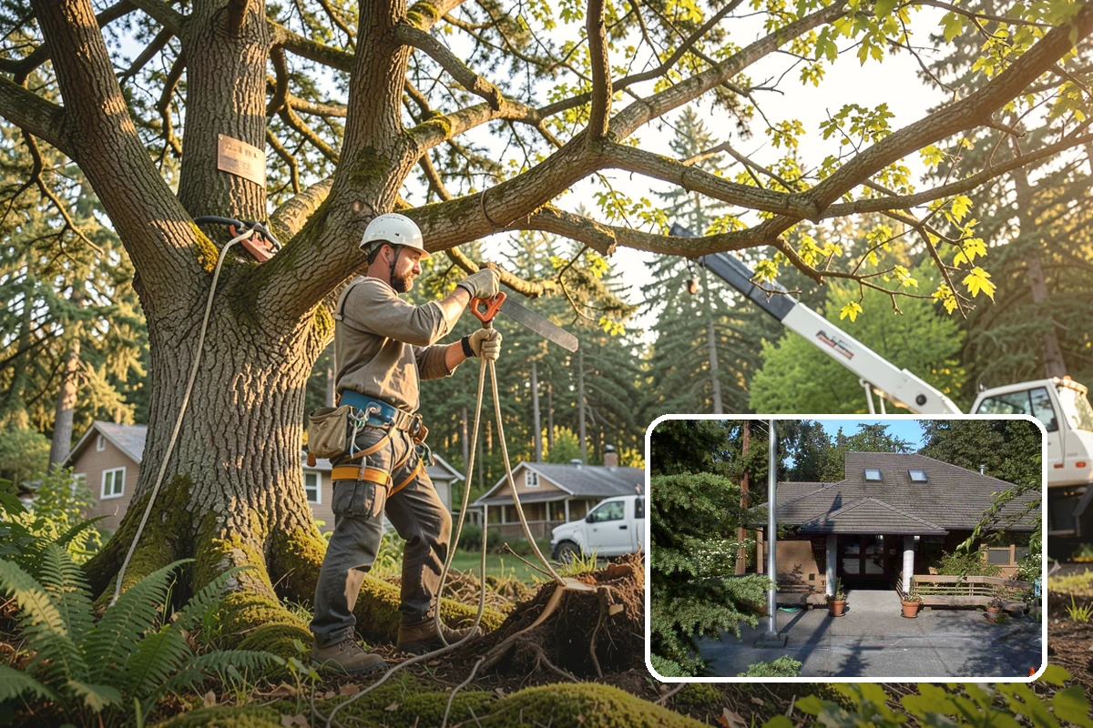 Tree dismantling / sectional removal in Yarrow Point, King County, WA - Removes safety hazards and reduces liability