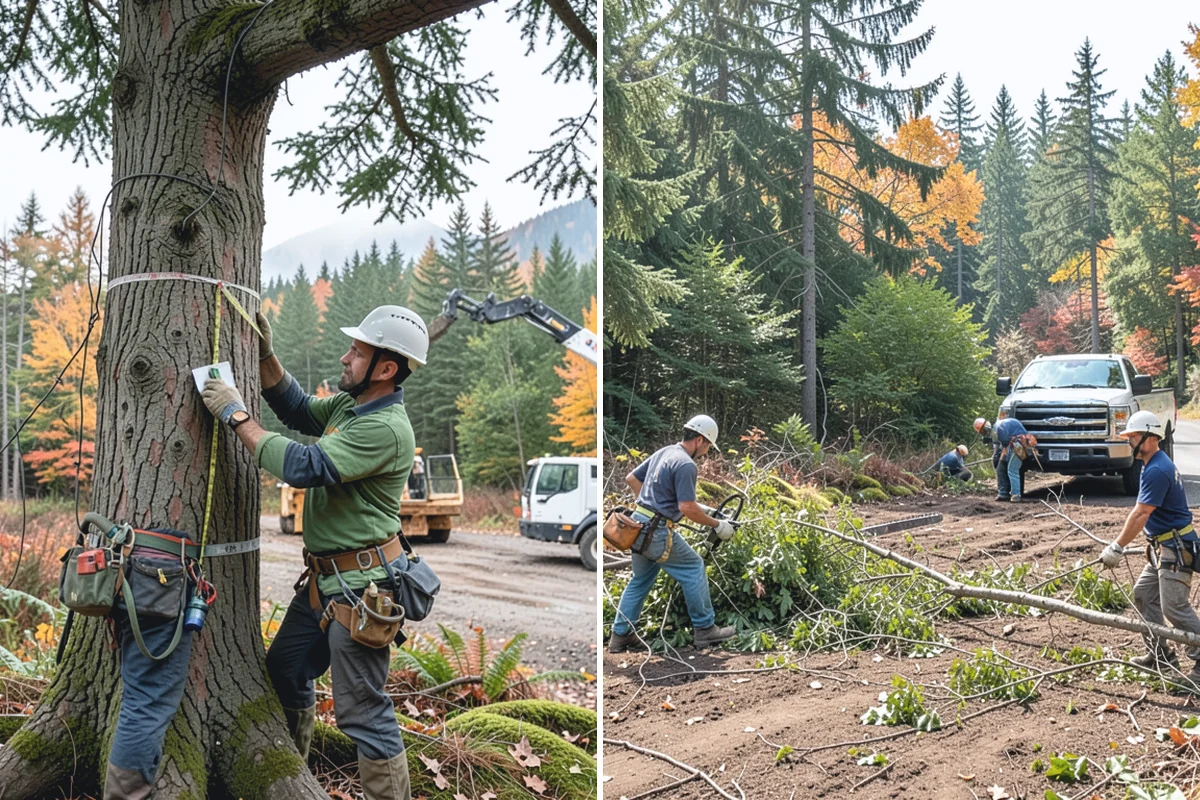 Tree inventory and tagging in Beaux Arts Village, King County, WA - Inspect the tree and its site