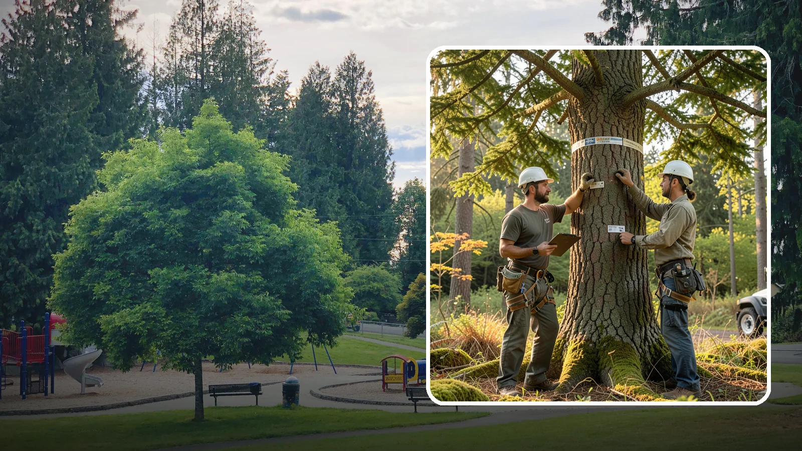 Tree inventory and tagging in Bonney Lake, Pierce County, WA - The cataloguing and tagging of trees on a property.