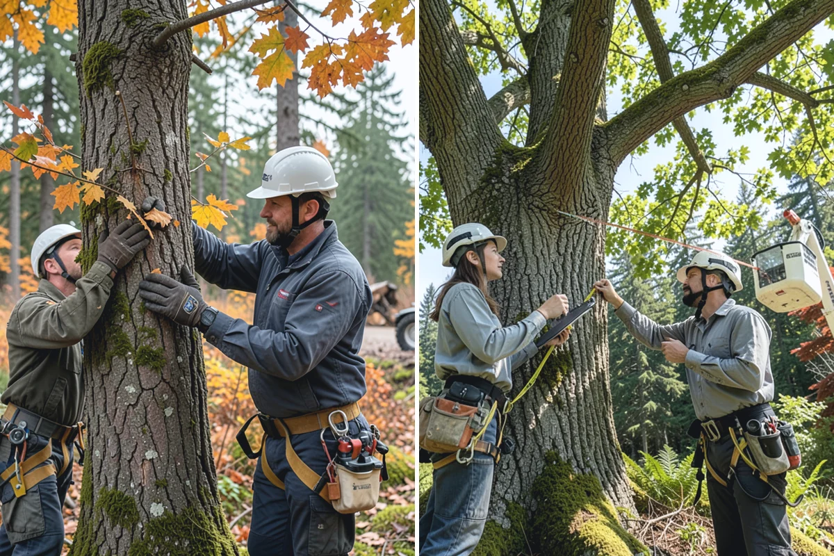 Tree inventory and tagging in Bonney Lake, Pierce County, WA - Inspect the tree and its site