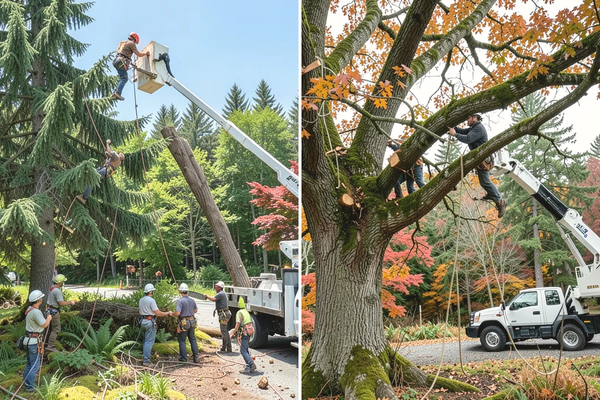 Tree inventory and tagging in Carbonado, Pierce County, WA - Inspect the tree and its site