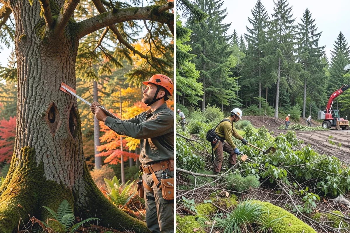 Tree inventory and tagging in Coupeville, Island County, WA - Inspect the tree and its site