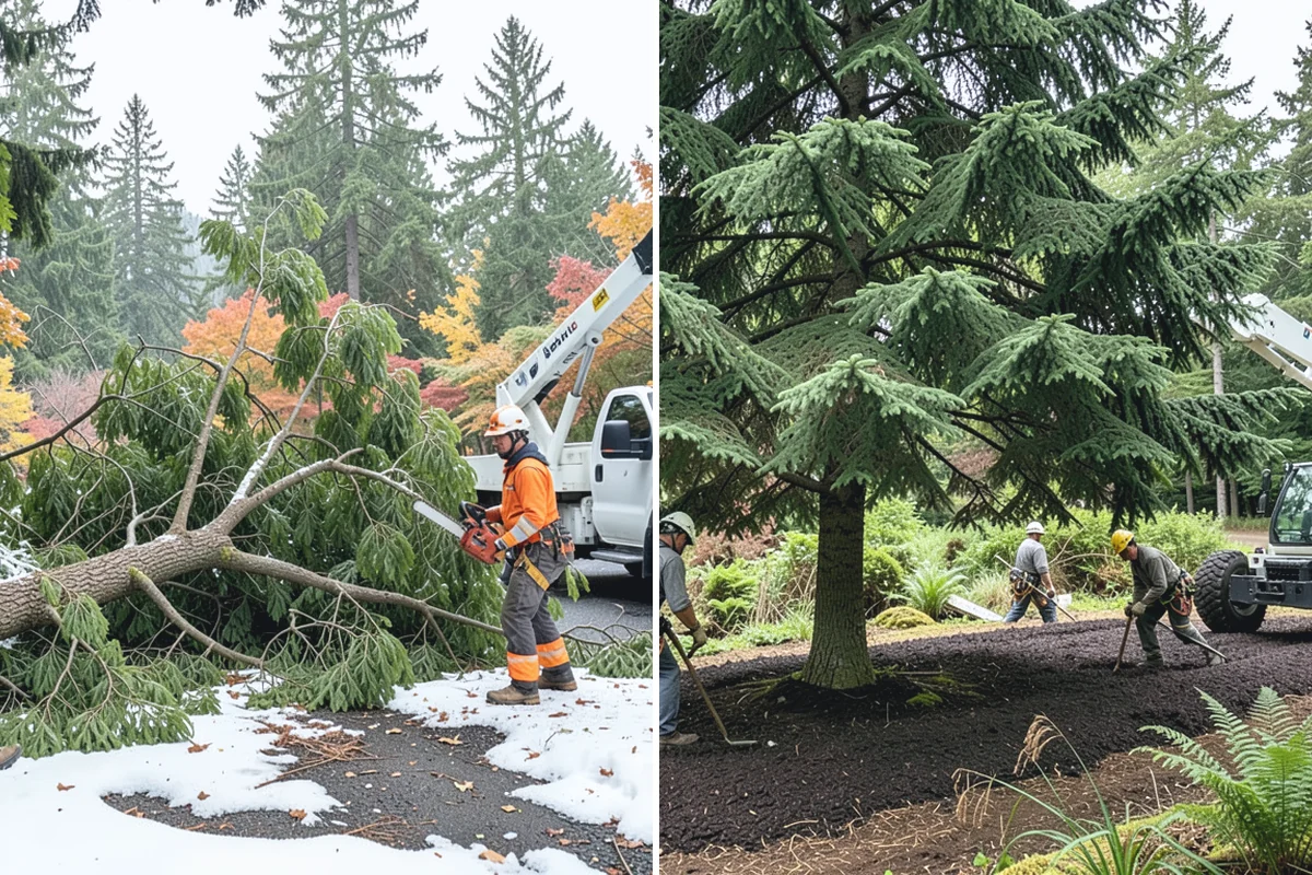 Tree inventory and tagging in Darrington, Snohomish County, WA - Inspect the tree and its site