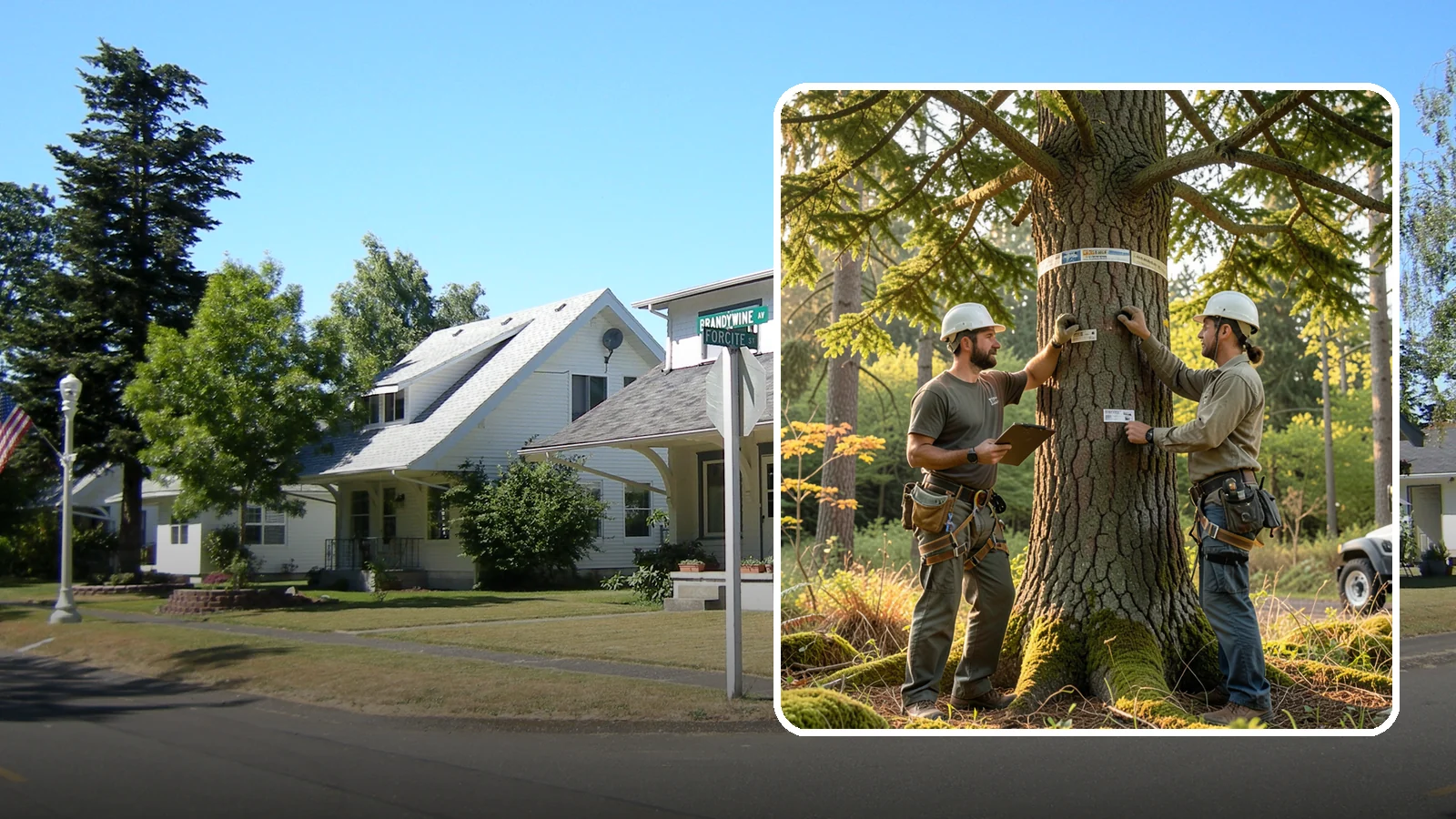 Tree inventory and tagging in DuPont, Pierce County, WA - The cataloguing and tagging of trees on a property.