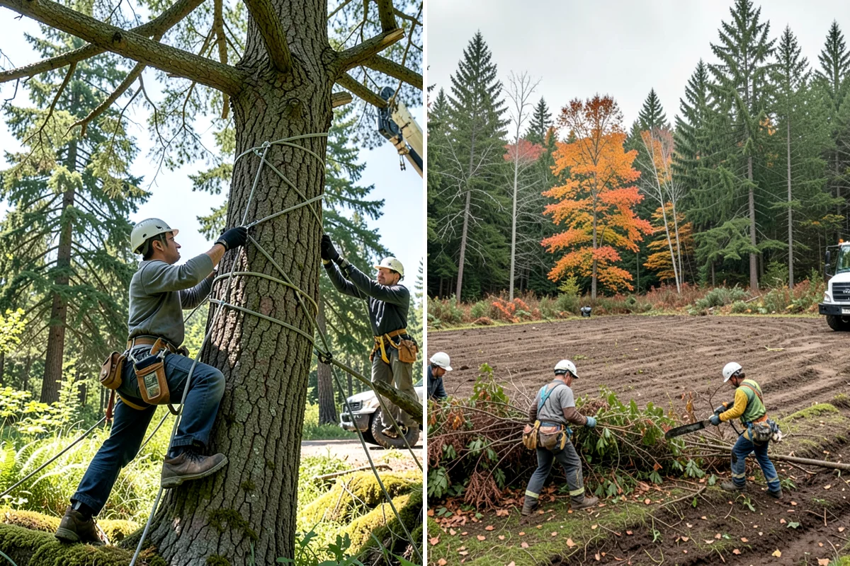 Tree inventory and tagging in DuPont, Pierce County, WA - Inspect the tree and its site