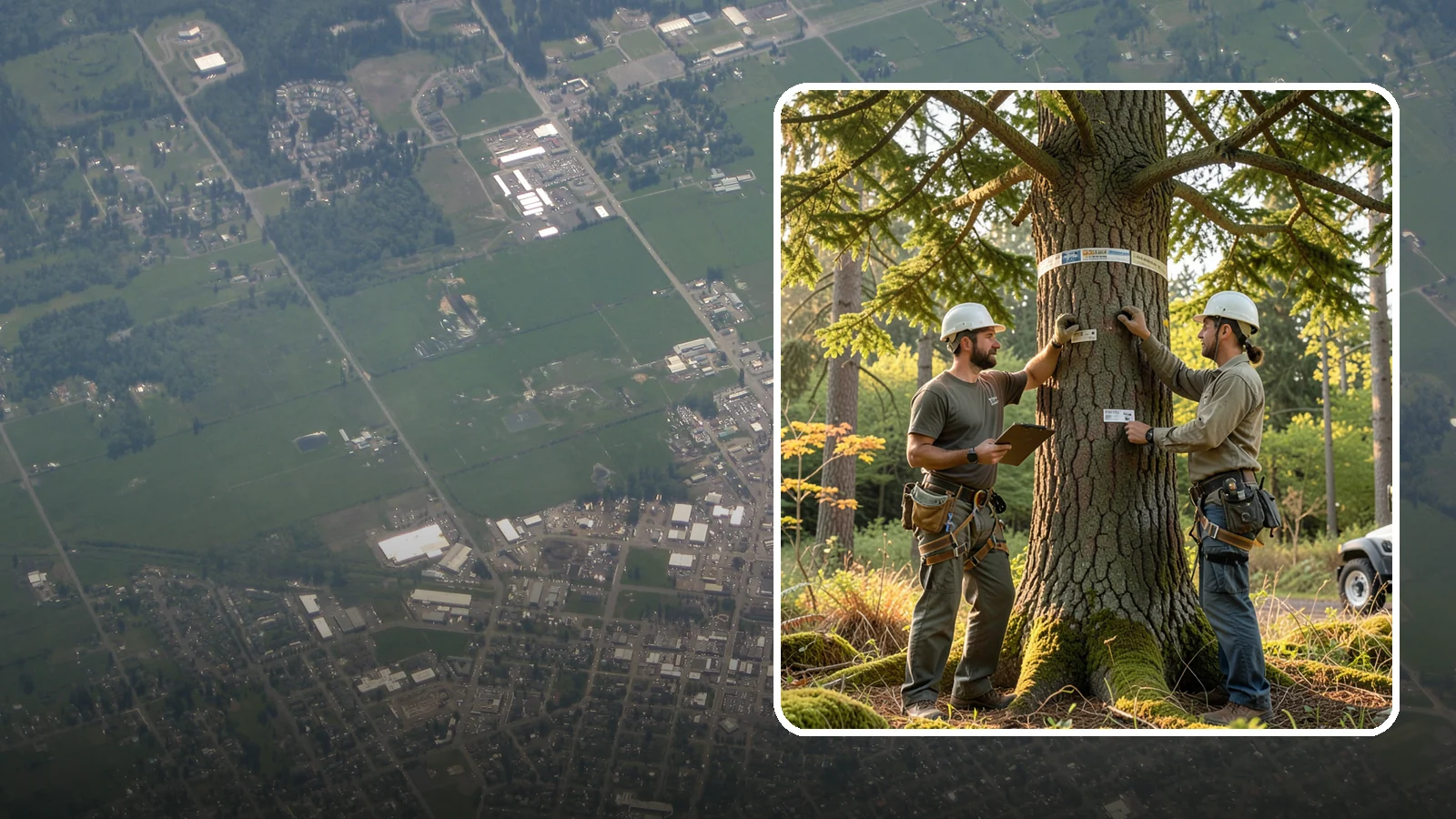 Tree inventory and tagging in Enumclaw, King County, WA - The cataloguing and tagging of trees on a property.