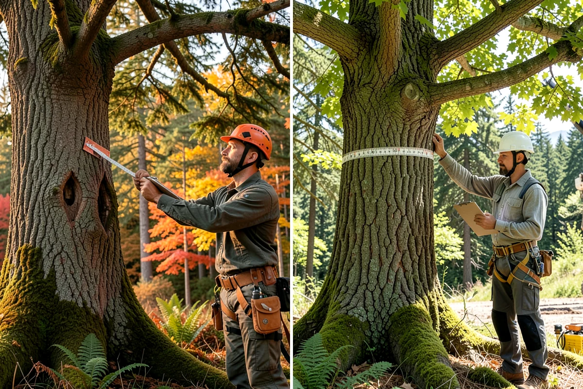 Tree inventory and tagging in Enumclaw, King County, WA - Inspect the tree and its site