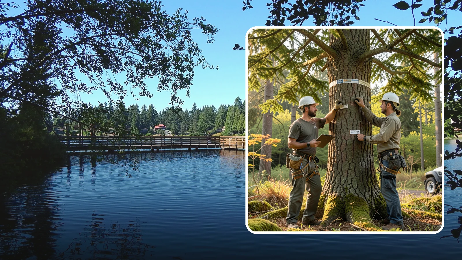 Tree inventory and tagging in Federal Way, King County, WA - The cataloguing and tagging of trees on a property.