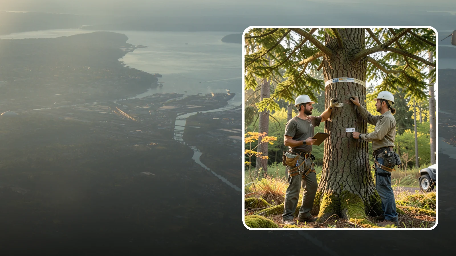Tree inventory and tagging in Fife, Pierce County, WA - The cataloguing and tagging of trees on a property.
