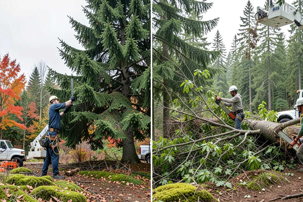 Tree inventory and tagging in Hunts Point, King County, WA - Inspect the tree and its site