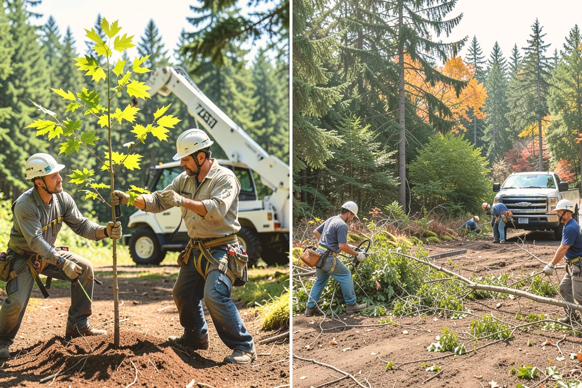 Tree inventory and tagging in Index, Snohomish County, WA - Inspect the tree and its site