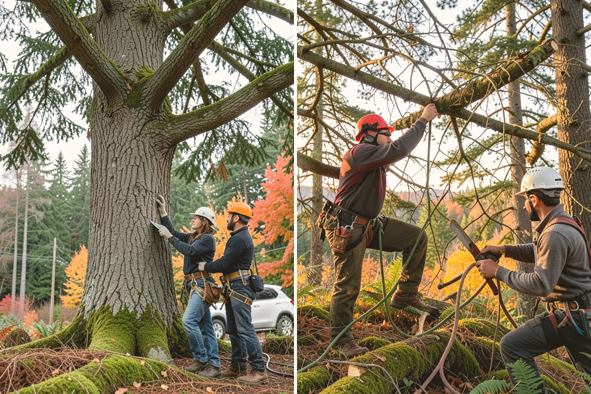 Tree inventory and tagging in Kirkland, King County, WA - Inspect the tree and its site