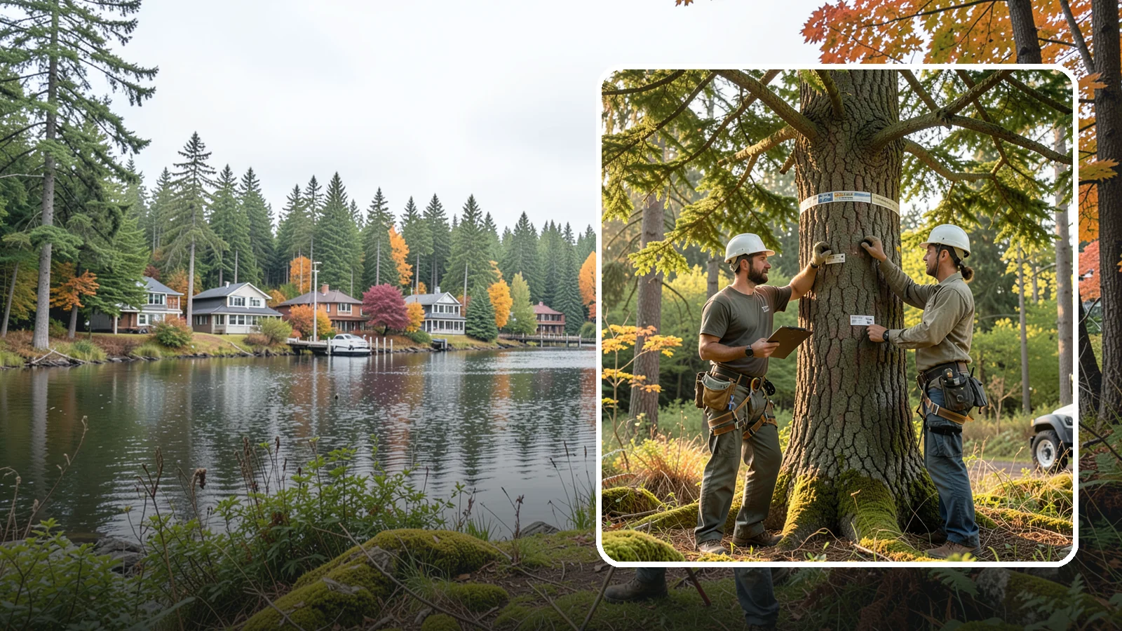 Tree inventory and tagging in La Conner, Skagit County, WA - The cataloguing and tagging of trees on a property.