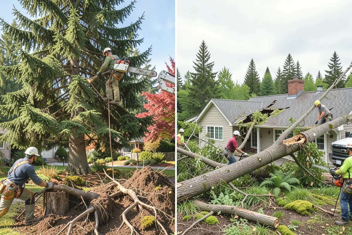 Tree inventory and tagging in La Conner, Skagit County, WA - Inspect the tree and its site