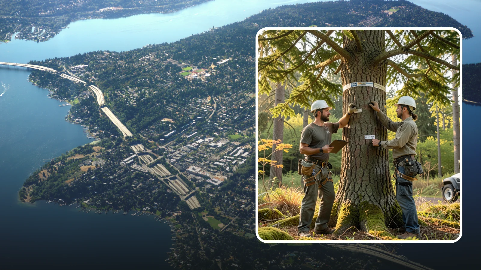 Tree inventory and tagging in Mercer Island, King County, WA - The cataloguing and tagging of trees on a property.