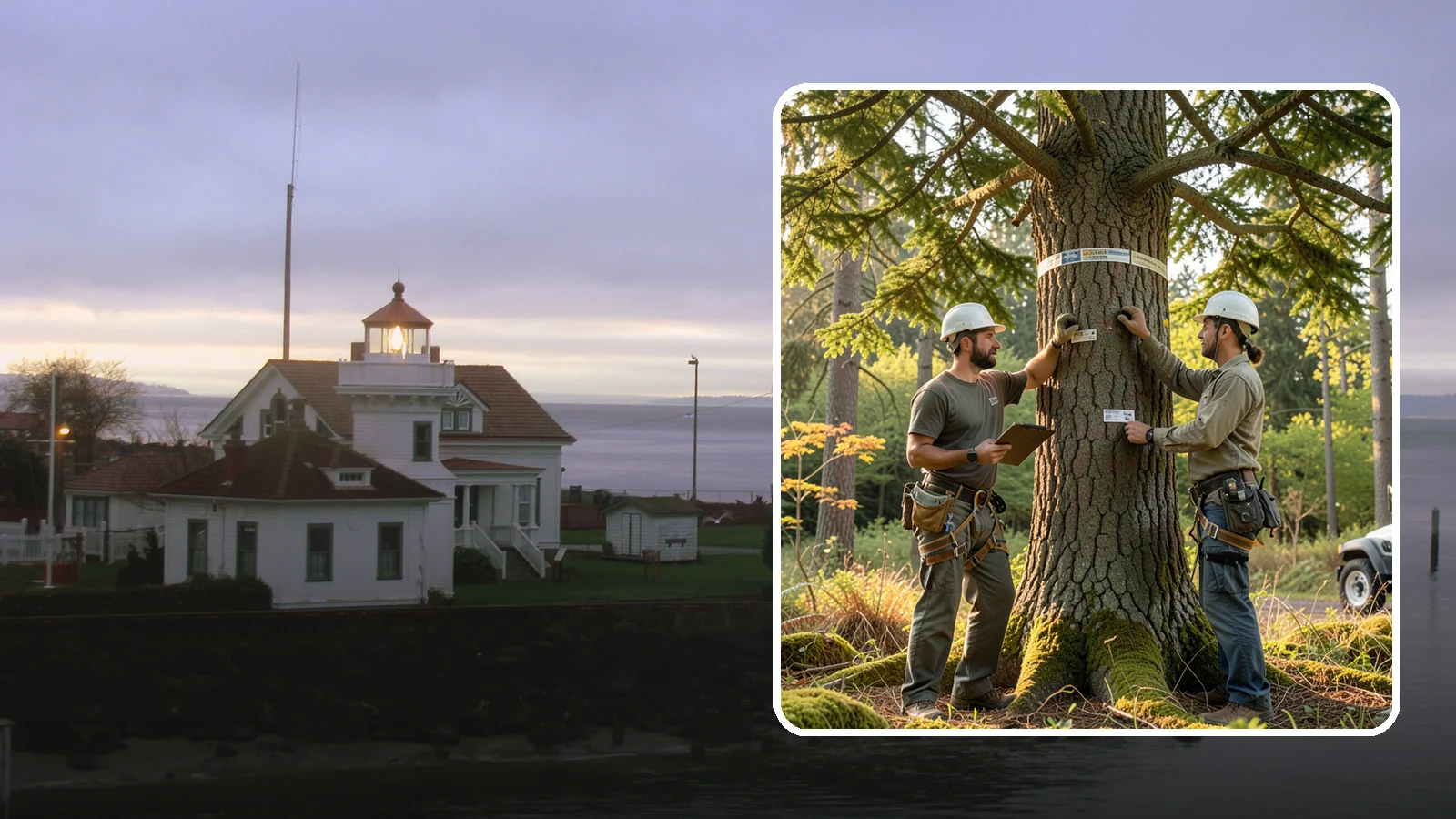 Tree inventory and tagging in Mukilteo, Snohomish County, WA - The cataloguing and tagging of trees on a property.