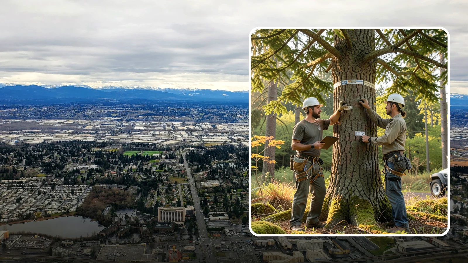 Tree inventory and tagging in SeaTac, King County, WA - The cataloguing and tagging of trees on a property.