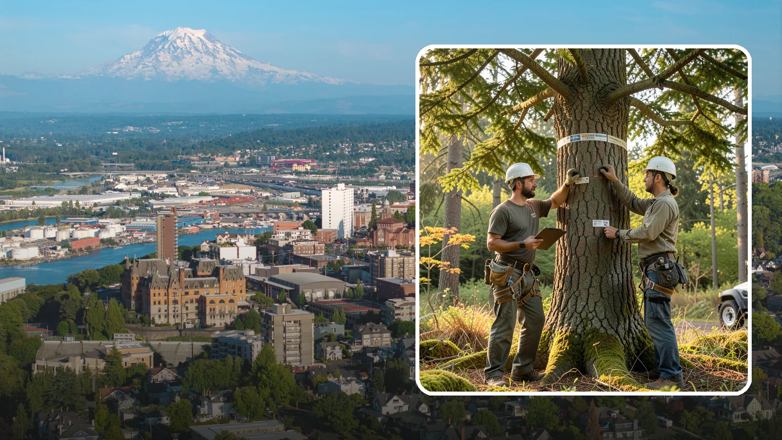 Tree inventory and tagging in Tacoma, Pierce County, WA - The cataloguing and tagging of trees on a property.