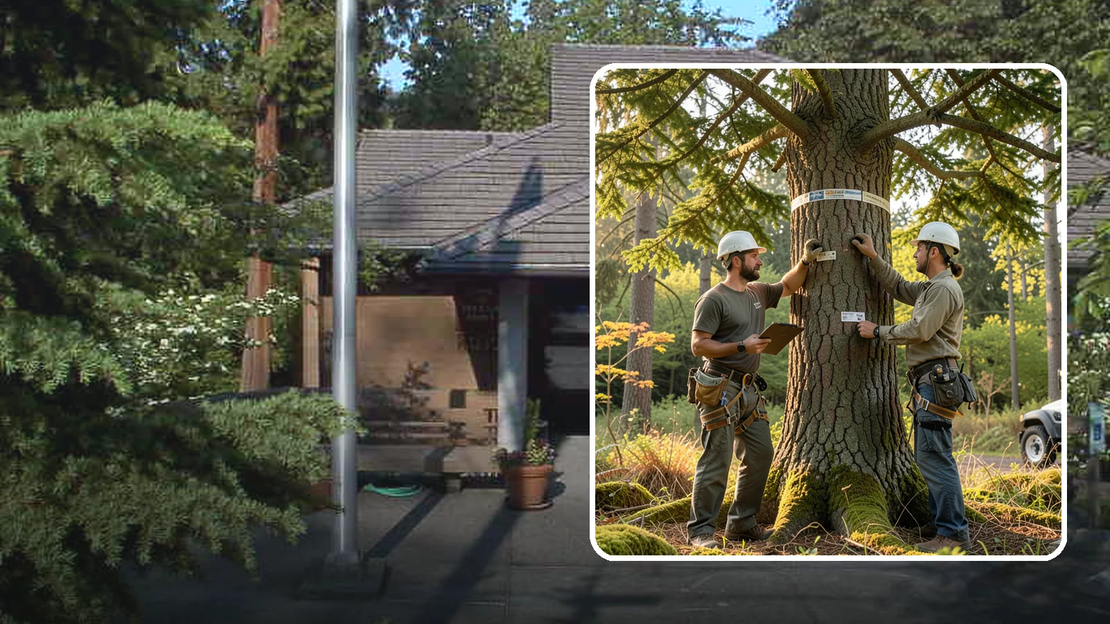 Tree inventory and tagging in Yarrow Point, King County, WA - The cataloguing and tagging of trees on a property.