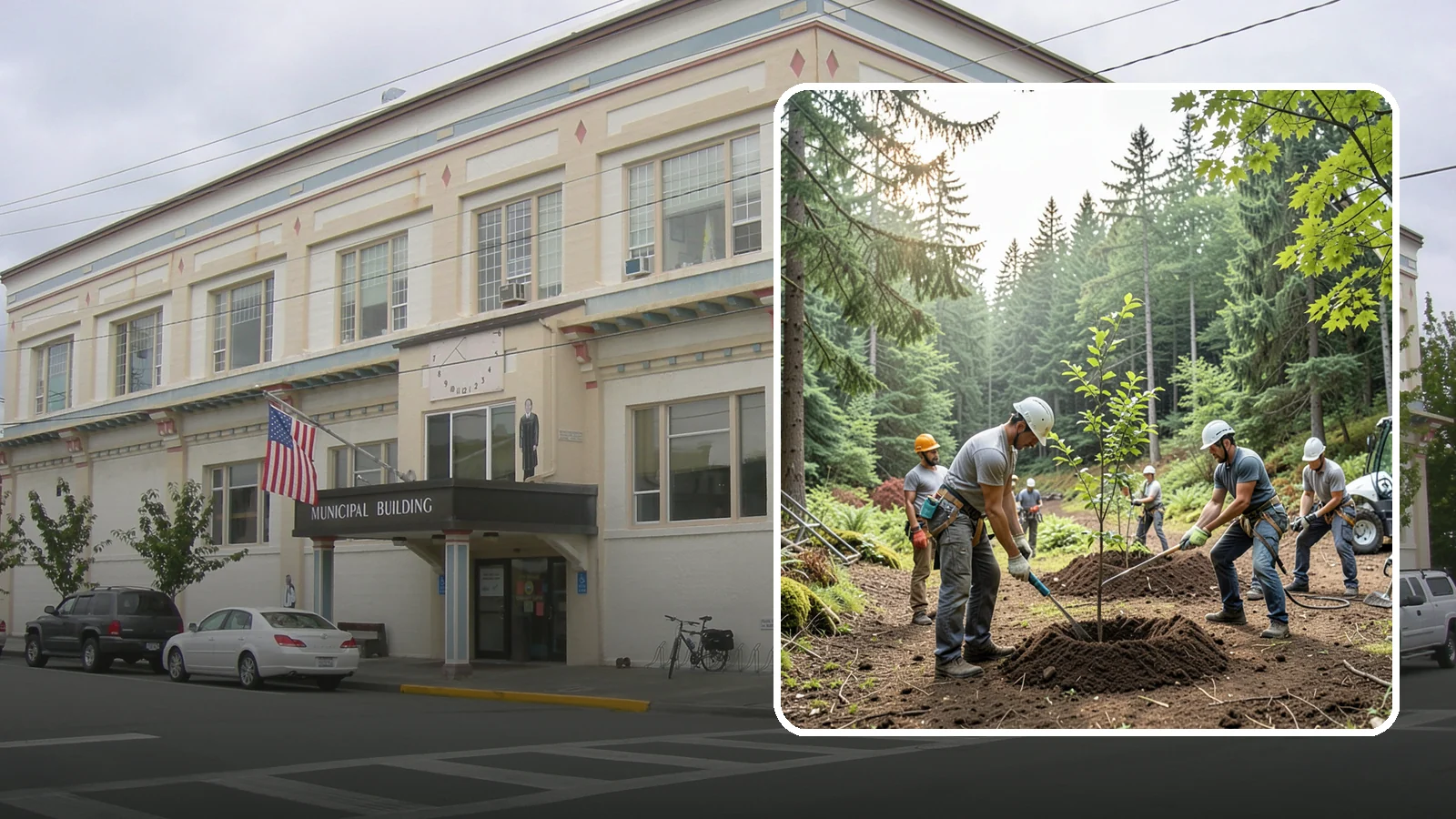 Tree planting in Anacortes, Skagit County, WA - The selection and planting of new trees.