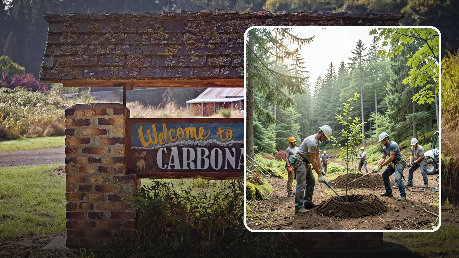 Tree planting in Carbonado, Pierce County, WA - The selection and planting of new trees.