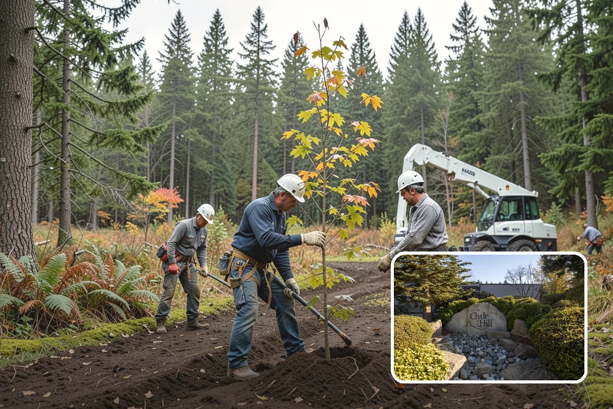 Tree planting in Clyde Hill, King County, WA - Restores and expands tree cover