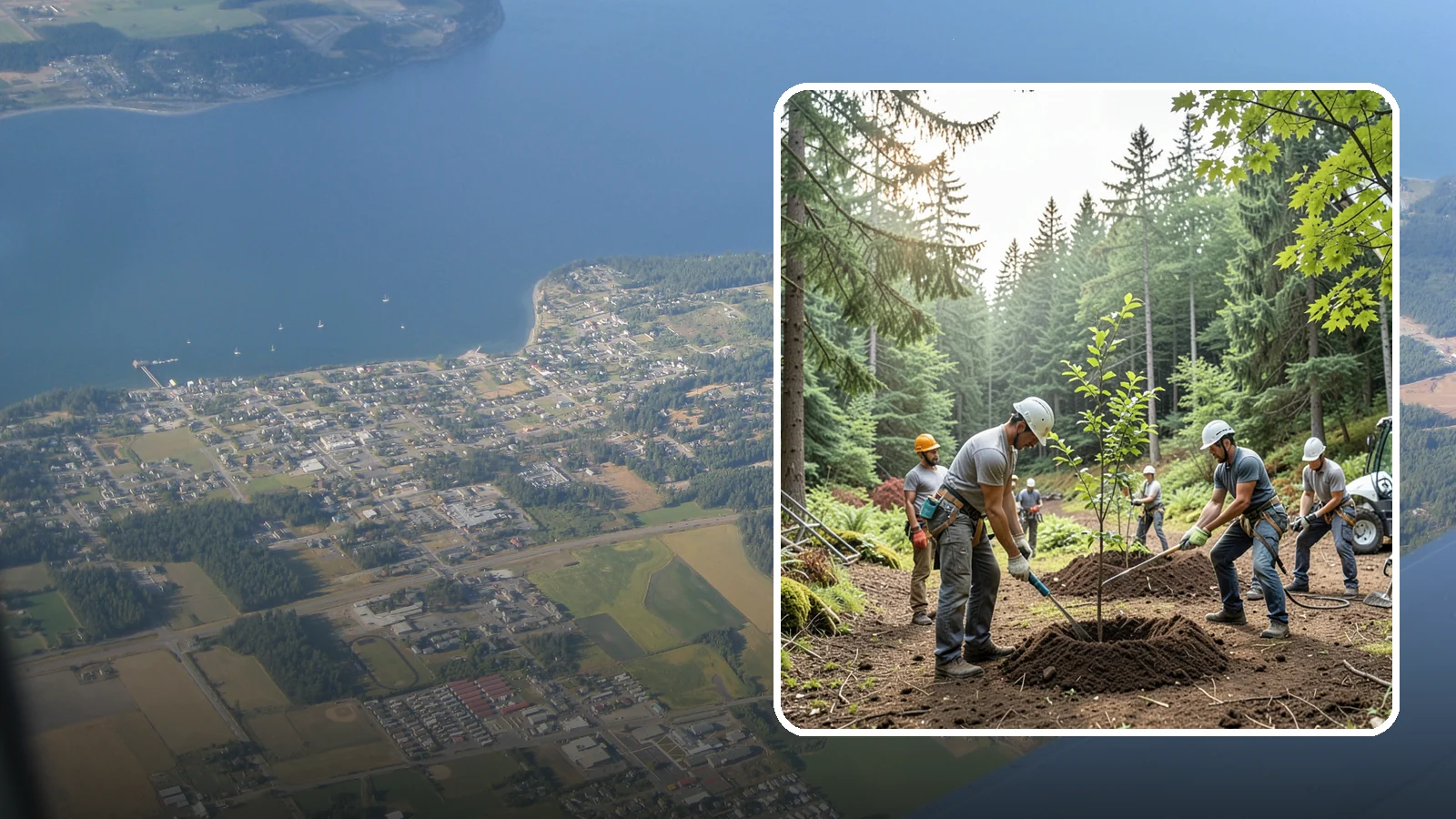 Tree planting in Coupeville, Island County, WA - The selection and planting of new trees.
