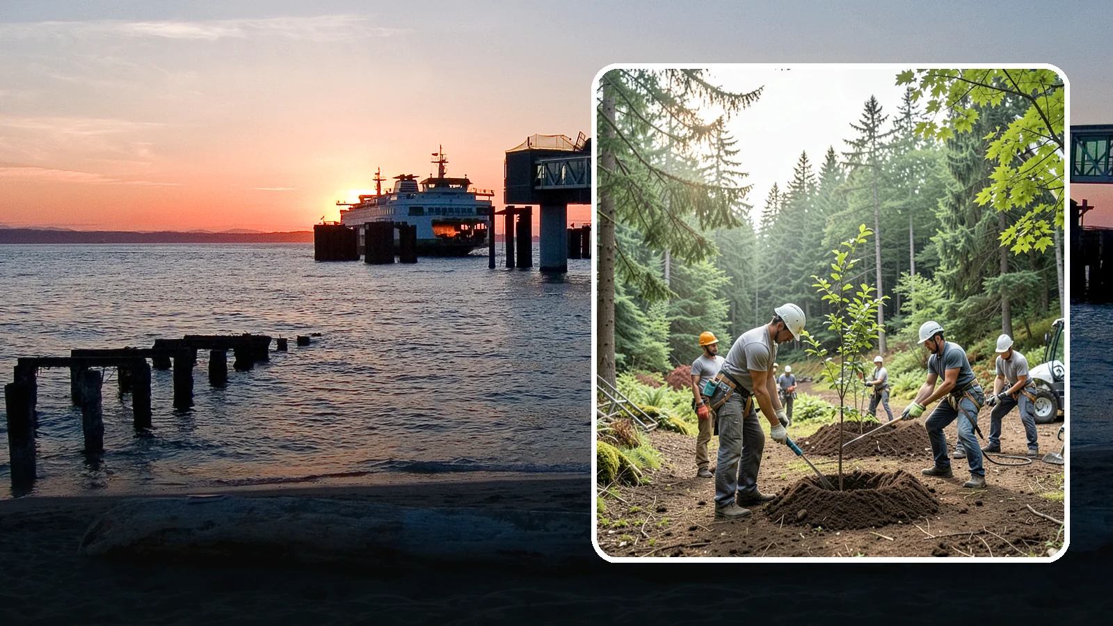Tree planting in Edmonds, Snohomish County, WA - The selection and planting of new trees.