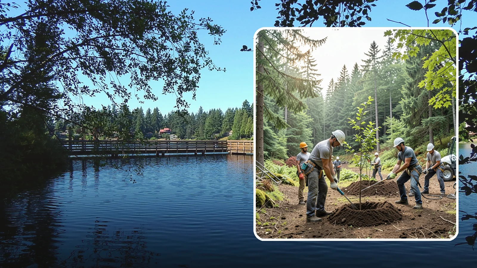 Tree planting in Federal Way, King County, WA - The selection and planting of new trees.