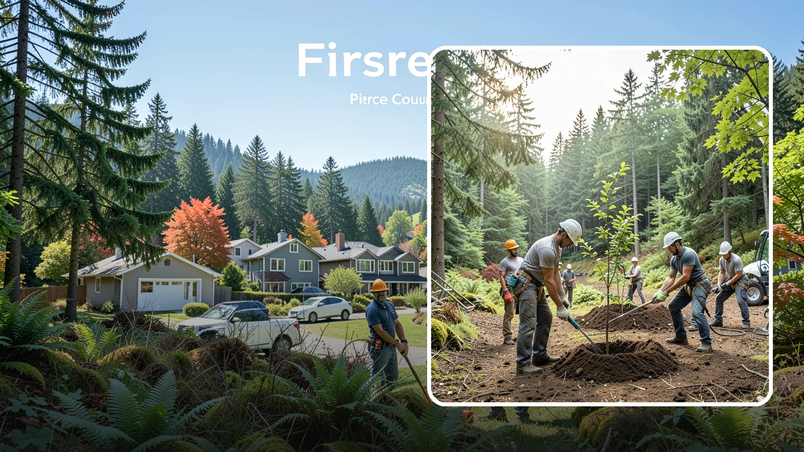 Tree planting in Fircrest, Pierce County, WA - The selection and planting of new trees.