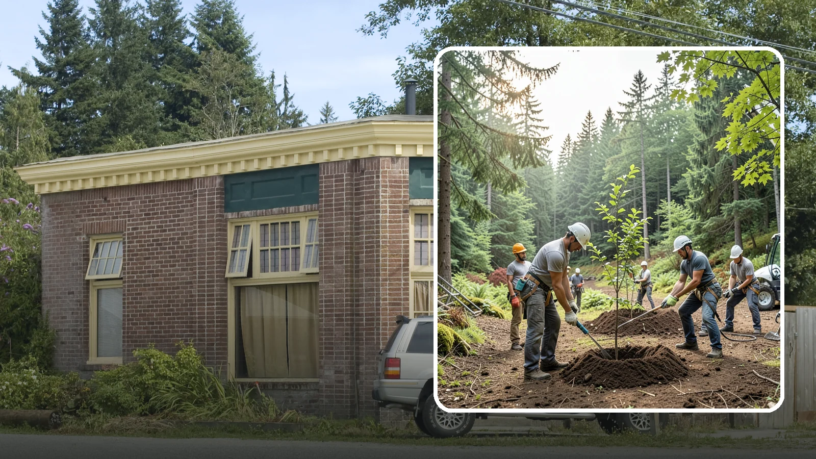 Tree planting in Hamilton, Skagit County, WA - The selection and planting of new trees.
