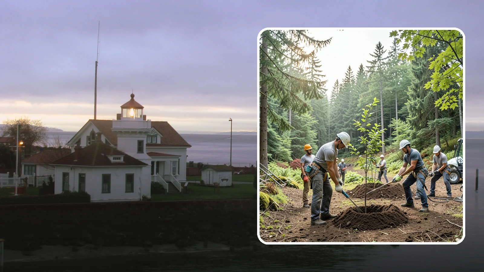 Tree planting in Mukilteo, Snohomish County, WA - The selection and planting of new trees.