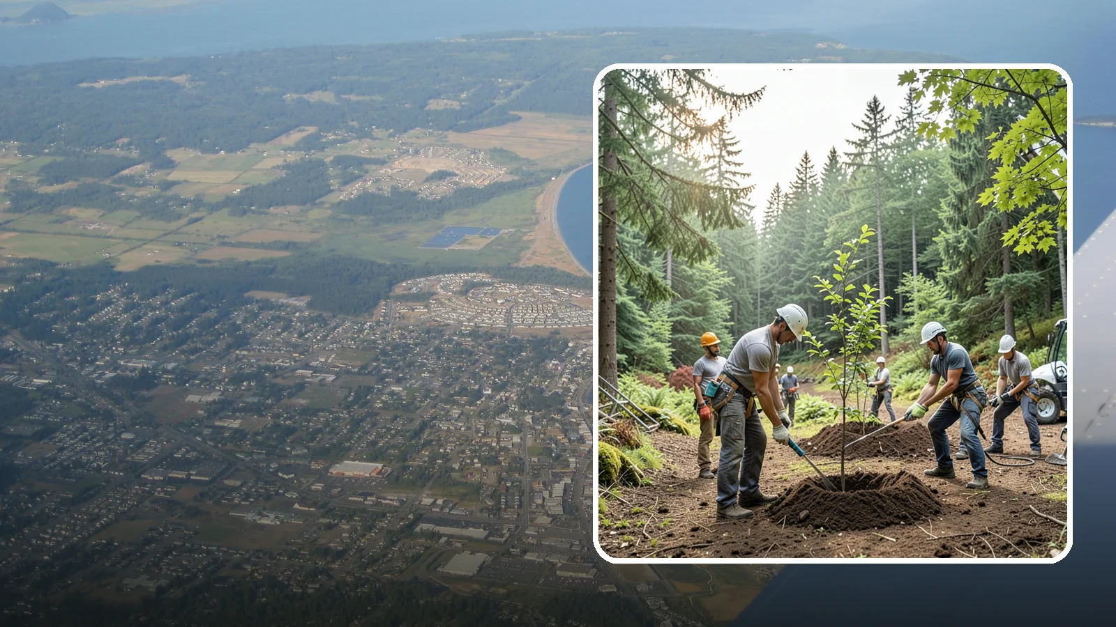 Tree planting in Oak Harbor, Island County, WA - The selection and planting of new trees.