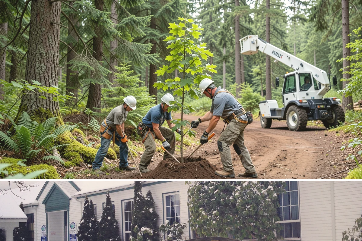 Tree planting in Pacific, King County, WA - Planting is best performed during dormant seasons to minimize transplant shock in the Pacific Northwest climate, though...
