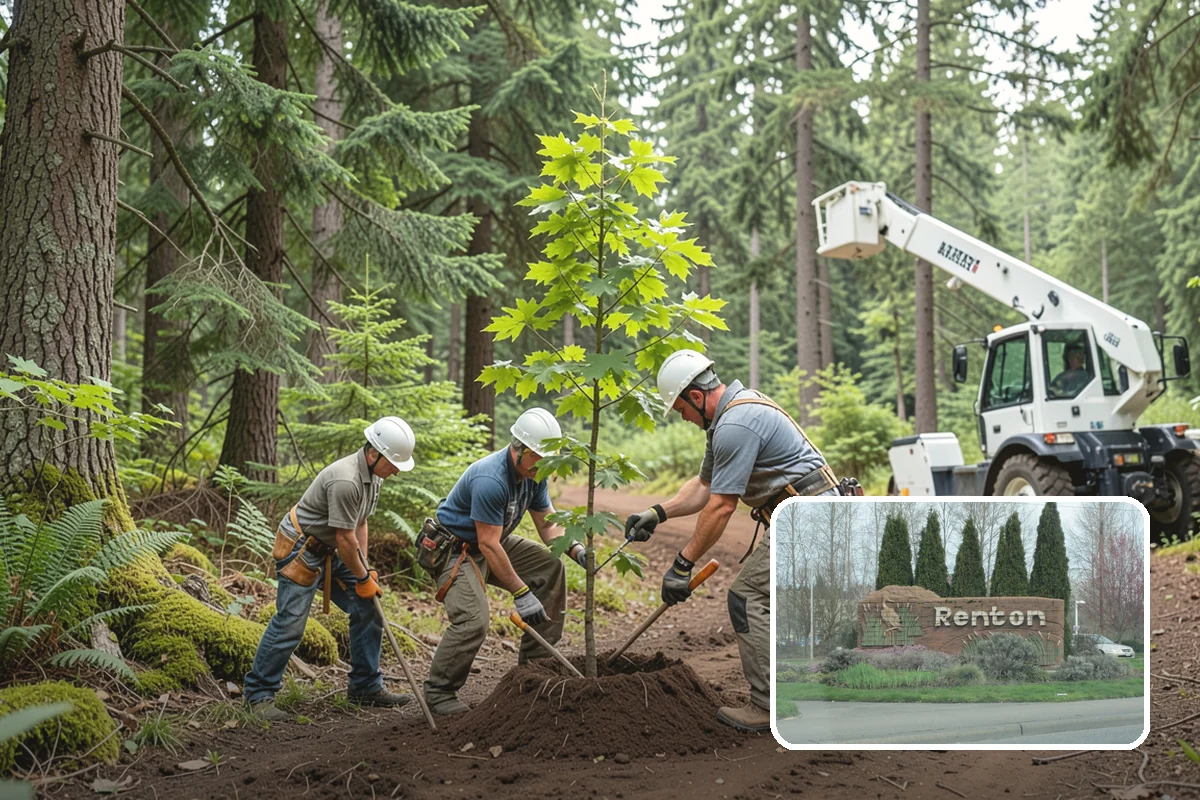 Tree planting in Renton, King County, WA - Restores and expands tree cover