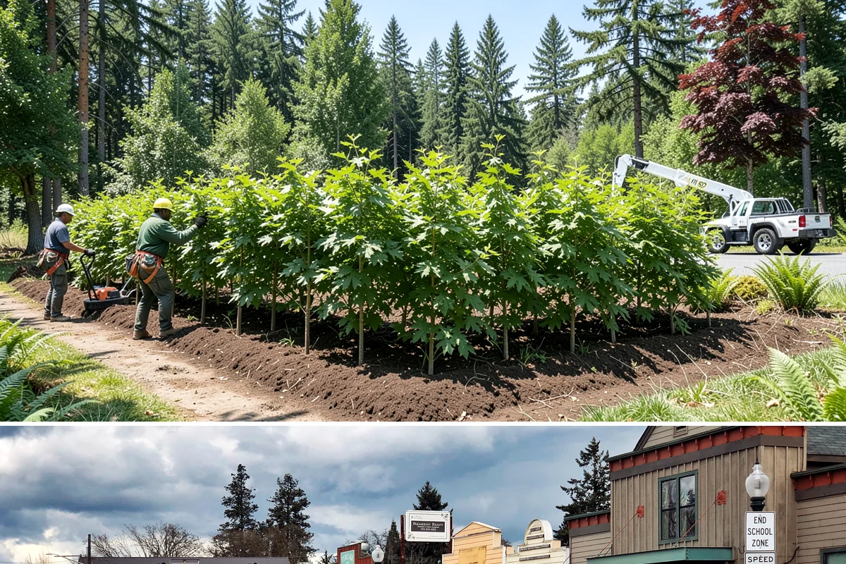 Tree planting in Roy, Pierce County, WA - Planting is best performed during dormant seasons to minimize transplant shock in the Pacific Northwest climate, though...