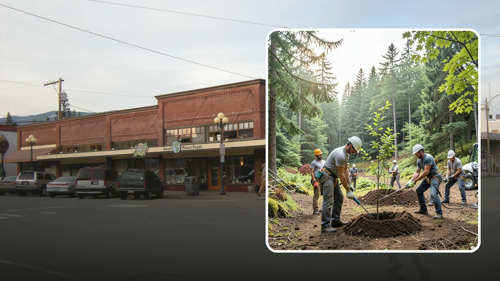 Tree planting in Sedro-Woolley, Skagit County, WA - The selection and planting of new trees.