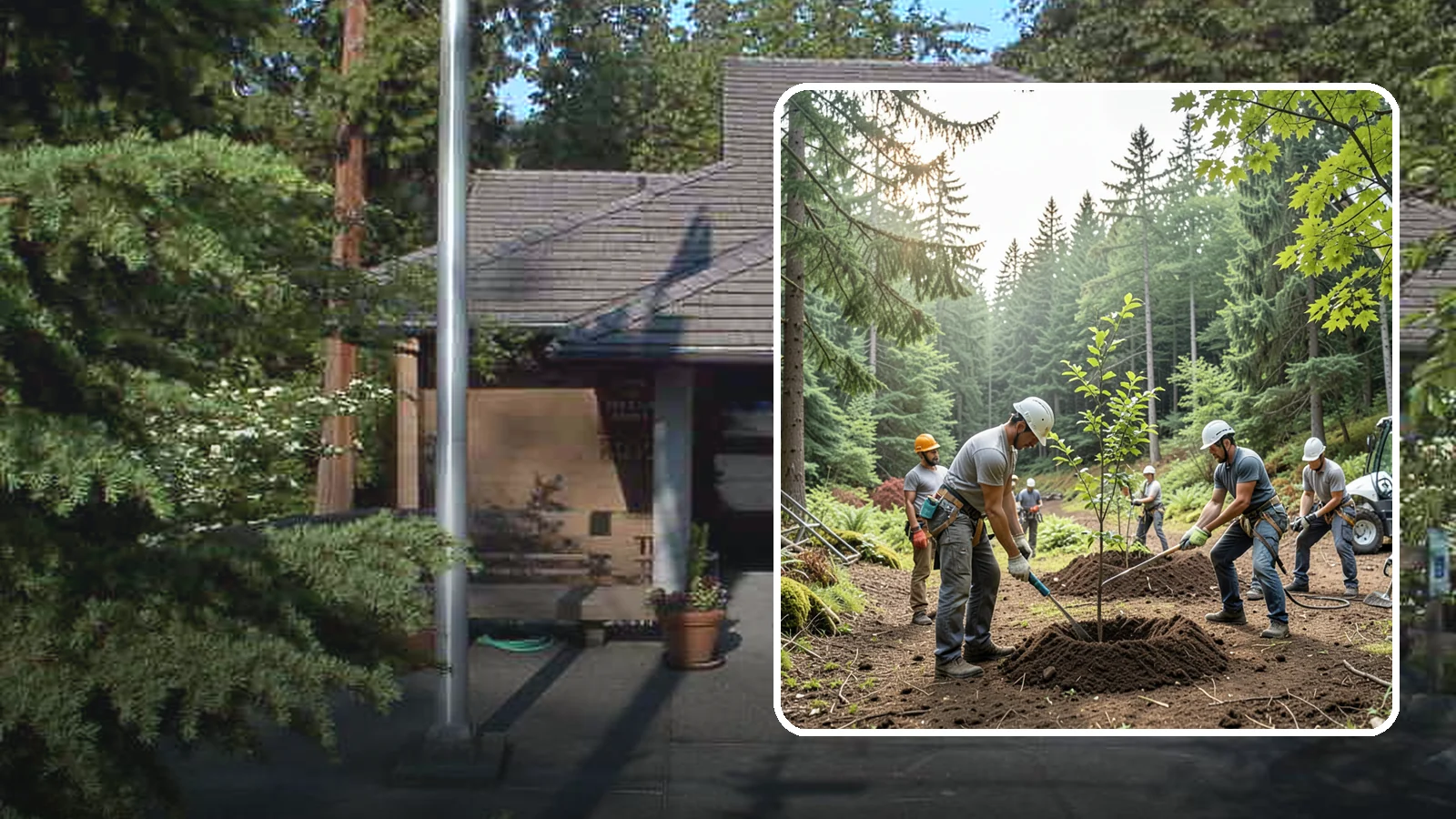 Tree planting in Yarrow Point, King County, WA - The selection and planting of new trees.