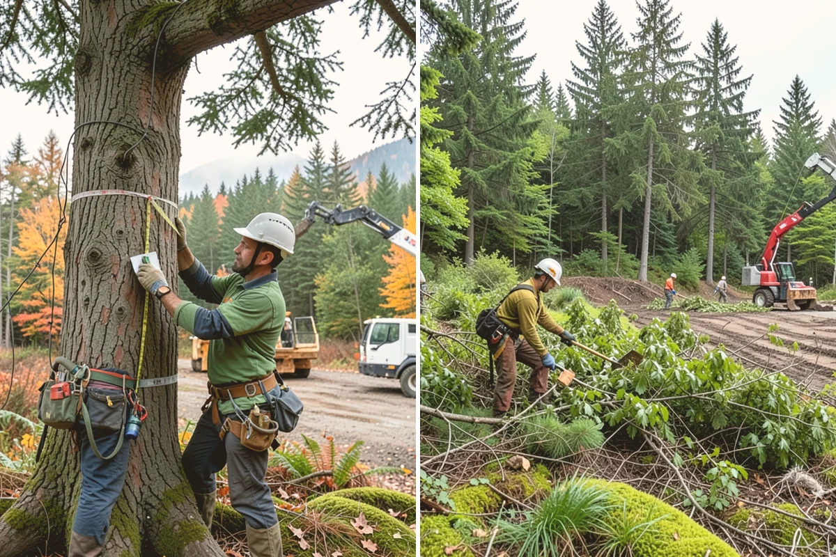 Tree preservation during construction in Algona, King County, WA - Identify trees to retain and their protection zones