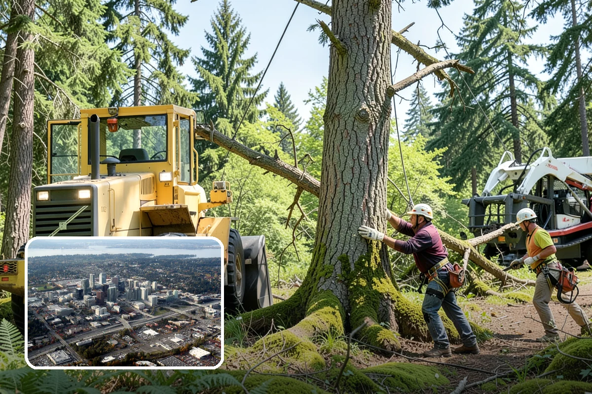 Tree preservation during construction in Bellevue, King County, WA - Protects valued trees during projects