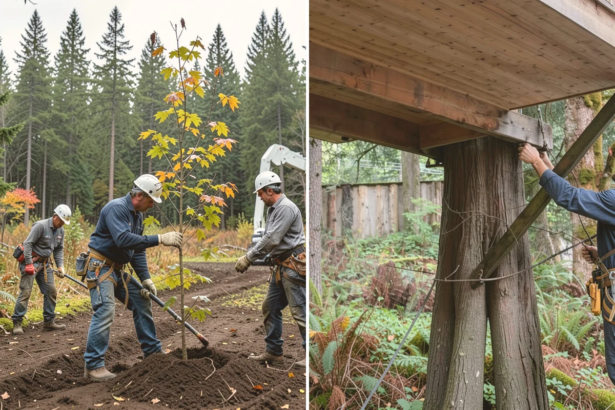 Tree preservation during construction in Bellevue, King County, WA - Identify trees to retain and their protection zones