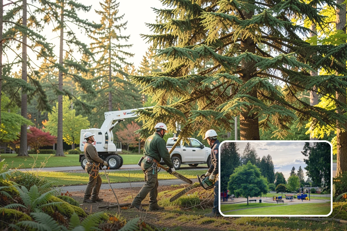 Tree preservation during construction in Bonney Lake, Pierce County, WA - Protects valued trees during projects