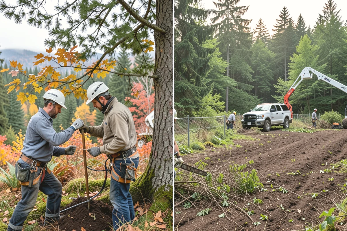 Tree preservation during construction in Burlington, Skagit County, WA - Identify trees to retain and their protection zones