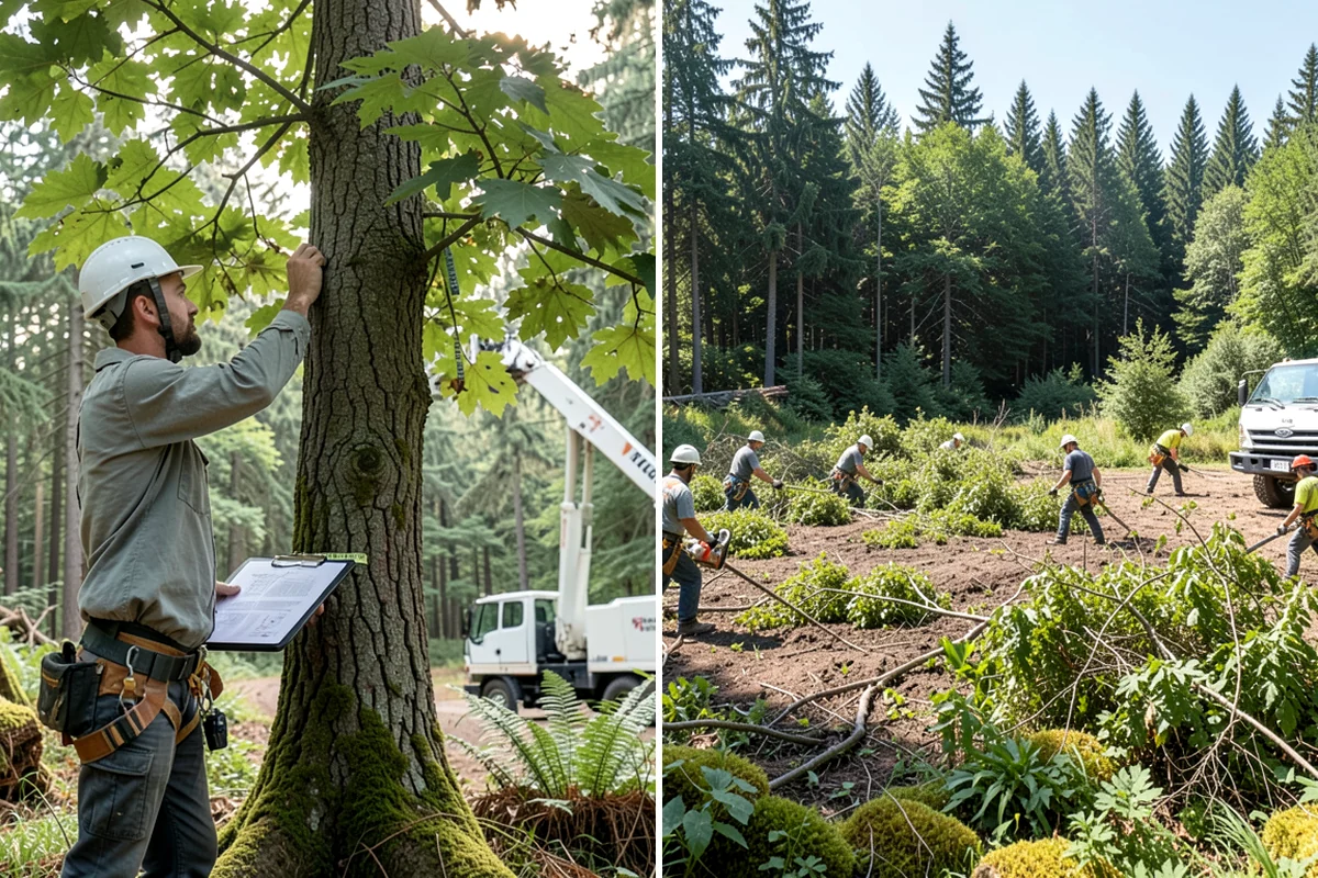 Tree preservation during construction in Clyde Hill, King County, WA - Identify trees to retain and their protection zones